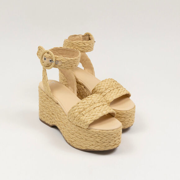Marc Fisher Marcell Espadrille Platform Sandal Natural Size 9.5 240256 - Picture 2 of 6